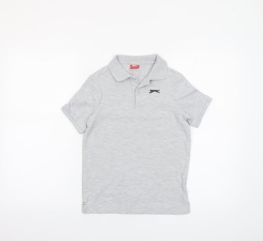 Boys UK Size 9-10 Years Slazenger Grey Basic Polo