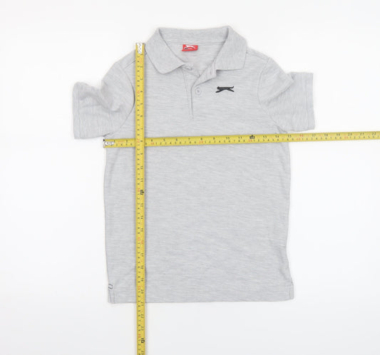 Boys UK Size 9-10 Years Slazenger Grey Basic Polo
