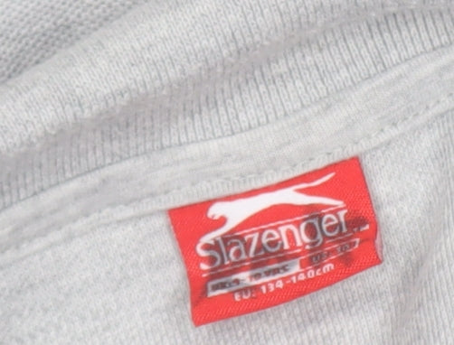 Boys UK Size 9-10 Years Slazenger Grey Basic Polo