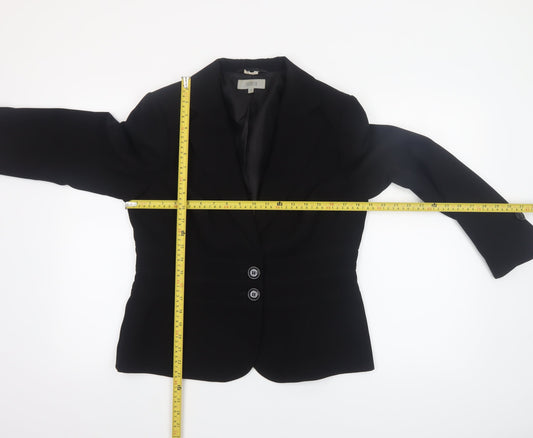 Marks and Spencer Women's Black Size 14 Tailored Two-Button Blazer