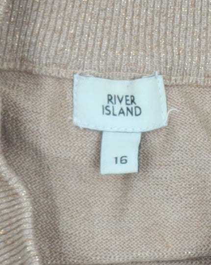 Womens UK Size 16 River Island Beige Pullover Jumper