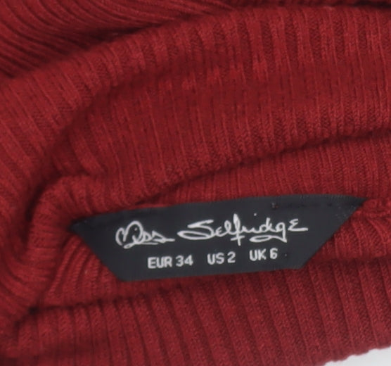 Womens UK Size 6 Miss Selfridge Red Pullover Jumper