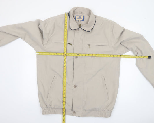 Aldon Men's Beige Classic Bomber Jacket Size M Polyester