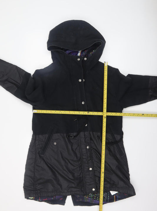 Womens UK Size 14 adidas Black Parka Coat