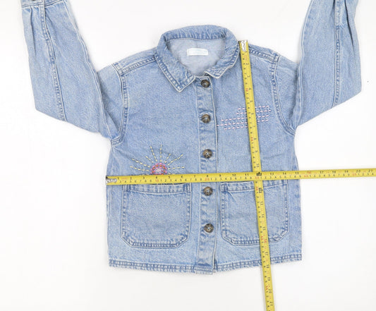 Girls UK Size 8-9 Years Leigh Tucker Willow Blue Shirt Jacket