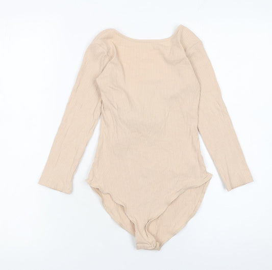 Womens UK Size 6 Miss Selfridge One-Piece Beige Bodysuit