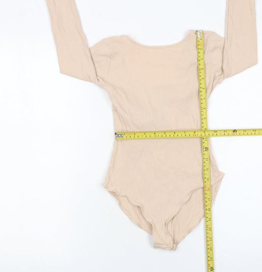 Womens UK Size 6 Miss Selfridge One-Piece Beige Bodysuit