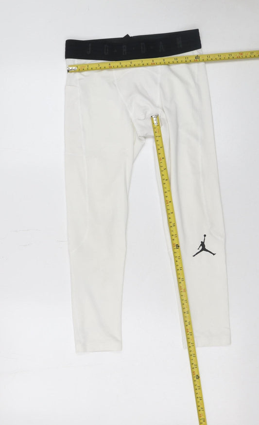Mens UK Size S Jordan Athletic Fit Compression White Leggings