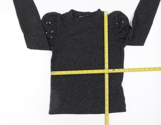 Womens UK Size S Zara Grey Pullover Jumper
