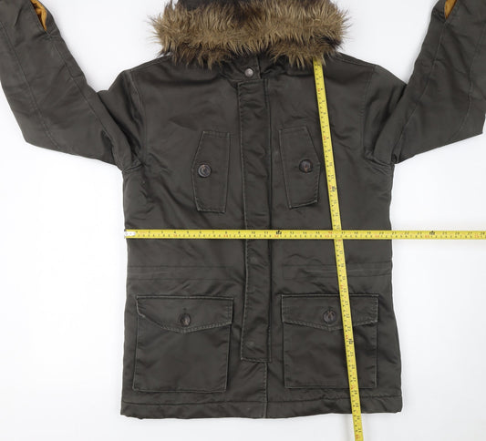 Womens UK Size M Springfield Green Parka Coat