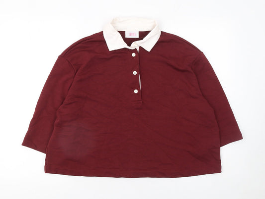 Womens UK Size L Savida Red Basic Polo