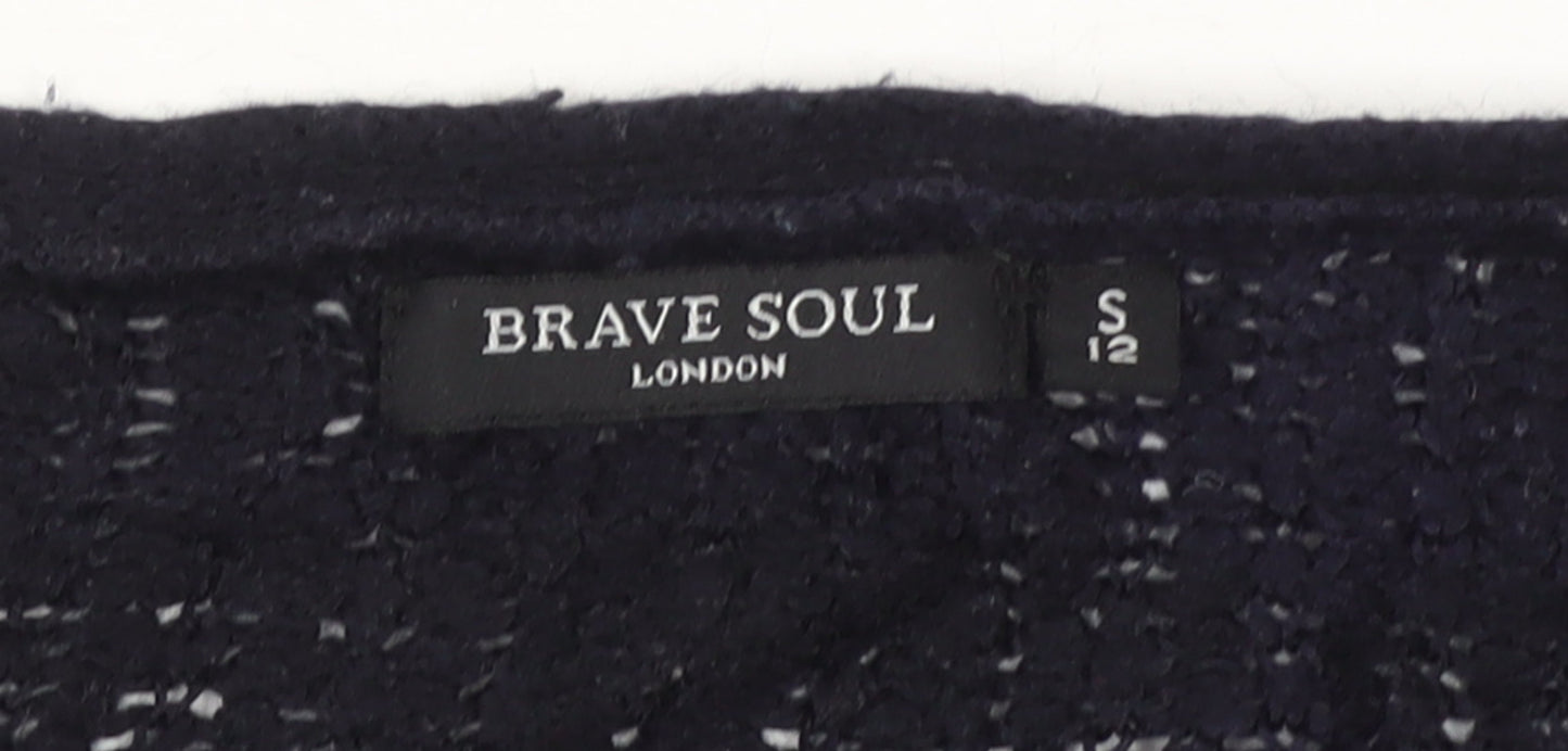 Womens UK Size S Brave Soul Black Cardigan Jumper