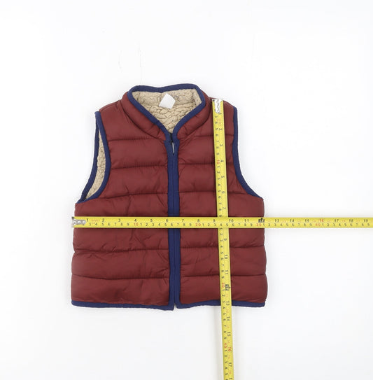 Baby GAP Unisex Brown 18-24 Months Reversible Puffer Waistcoat Jacket