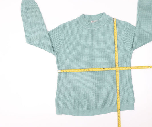 Damart Women’s Green Waffle Knit Mock Neck Jumper Size 14/16