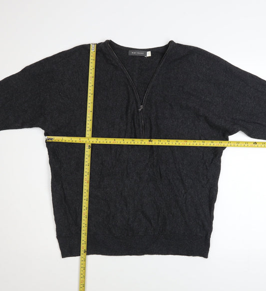 Womens UK Size M Mint Velvet Black Full Zip Jumper