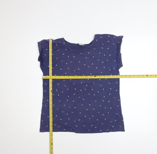 Womens UK Size XS Hobbs Blue Basic T-Shirt