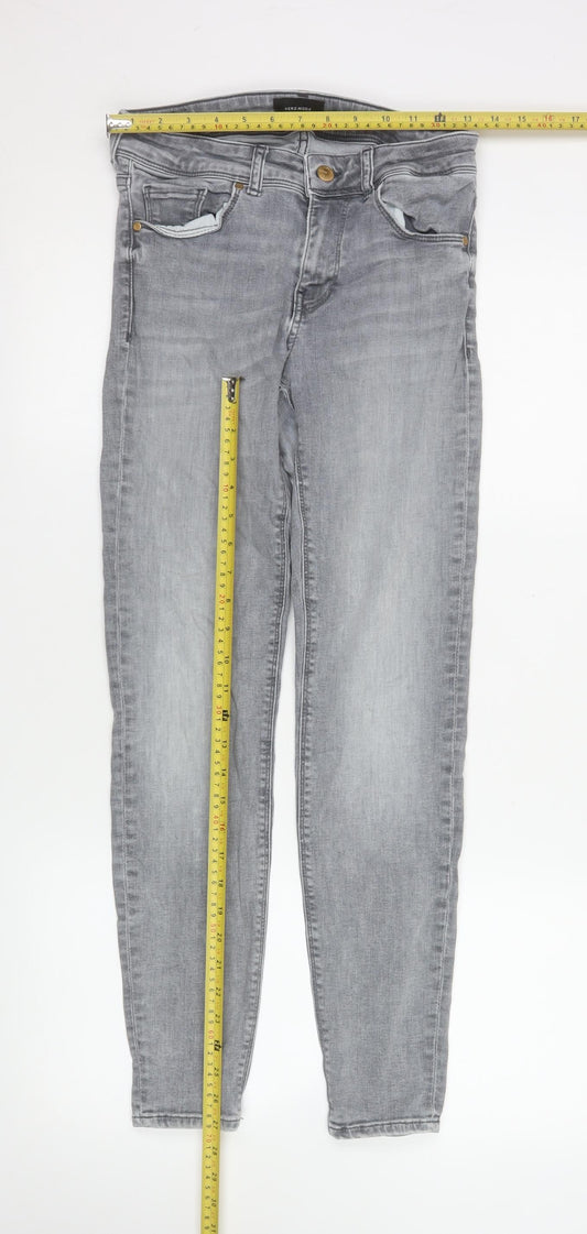 Unisex Adultss UK Size S VERO MODA Slim Fit Skinny Grey Jeans