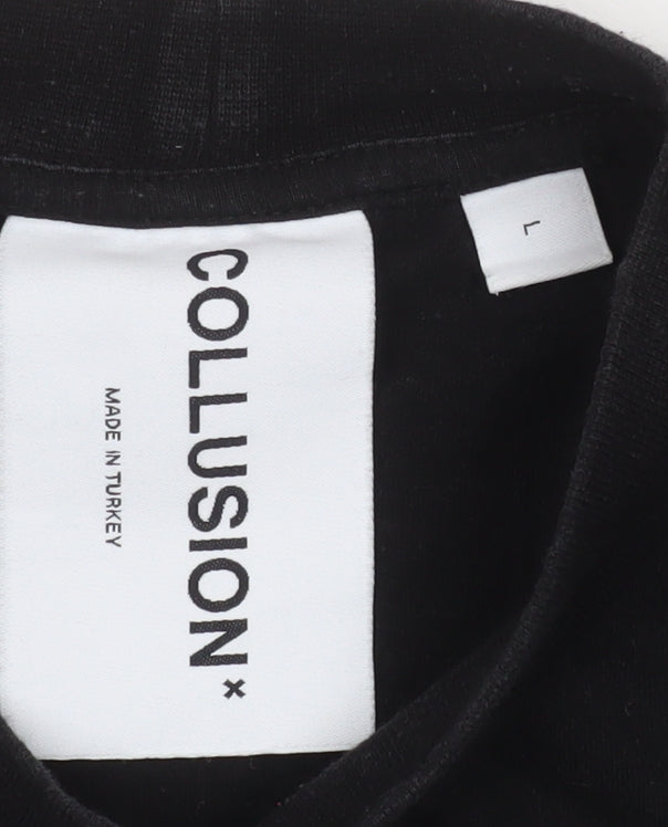 Mens UK Size L COLLUSION Black T-Shirt