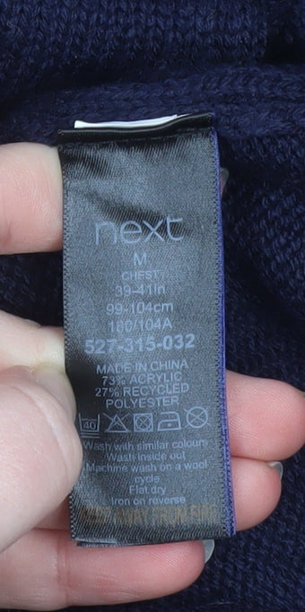 Mens UK Size M NEXT Blue Pullover Jumper