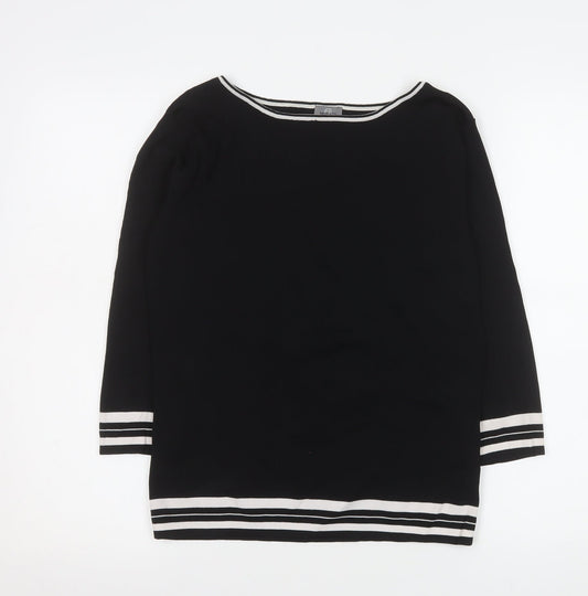 Womens UK Size 18 AMARANTO Black Basic Blouse
