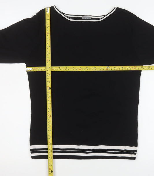 Womens UK Size 18 AMARANTO Black Basic Blouse