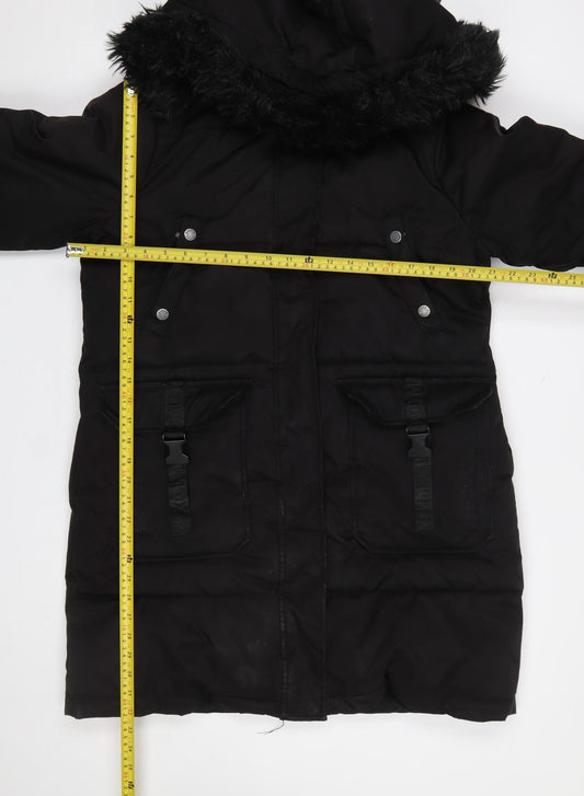 Womens UK Size M Steve Madden Black Parka Coat