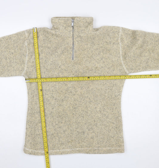 Womens UK Size M/L Interval Sports Beige Pullover Sweatshirt