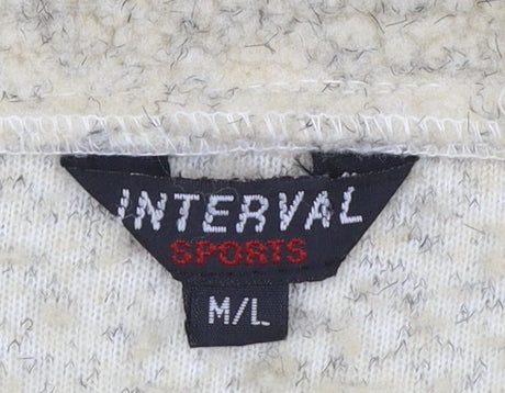Womens UK Size M/L Interval Sports Beige Pullover Sweatshirt