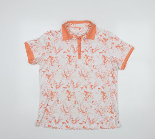 Womens UK Size 12 Pádráig Harrington for Dunnes Stores Orange Basic Polo
