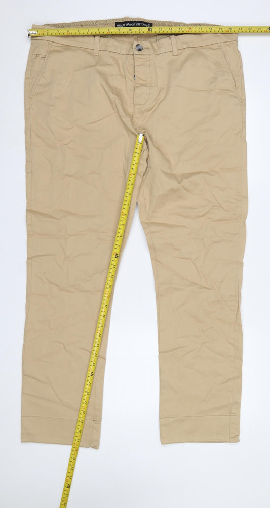 Denim Co Mens Beige Slim Fit Chino Trousers W40 L32