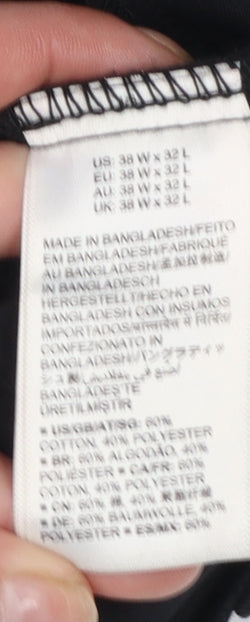 Amazon Essentials Men's Black Chino Trousers 38W 32L Regular Fit