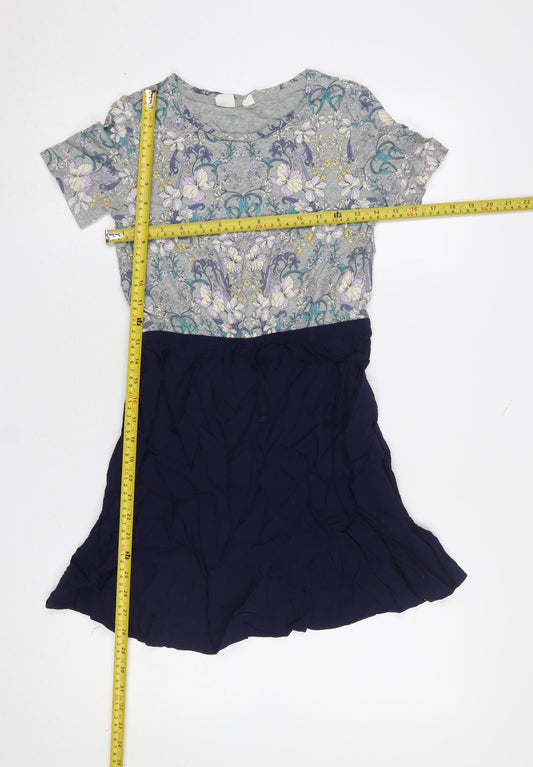 GAP Kids Girls Multicoloured Floral Skater Dress Size 12-13 Years