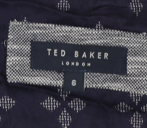 Ted Baker Men's Grey Henley Short Sleeve Cotton T-Shirt Size 6 XL