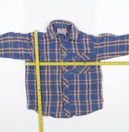 LEGO Boys Blue Check Flannel Button-Up Shirt 3-4 Years