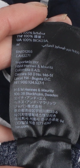 H&M Women Black White Striped Paperbag Shorts Size 4