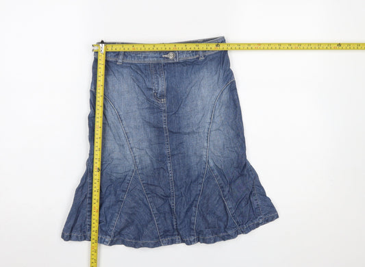 Next Girls Blue Denim A-Line Skirt 9 Years Belt Loops Casual Cotton