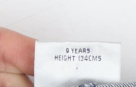 Next Girls Blue Denim A-Line Skirt 9 Years Belt Loops Casual Cotton