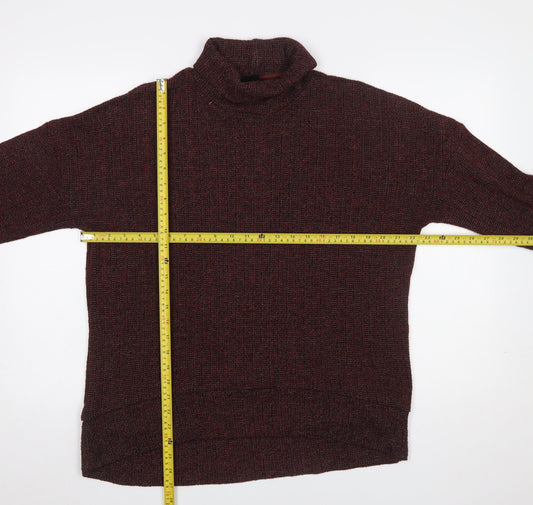 Topshop Women’s Red Roll Neck Chunky Knit Jumper Size 12