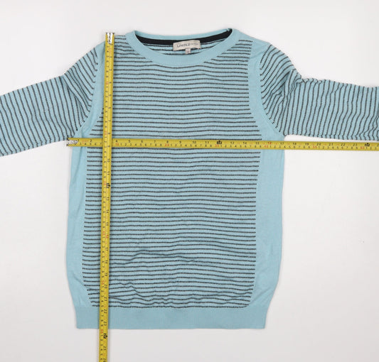 Marks and Spencer Women’s Blue Striped Crew Neck Jumper Size 10