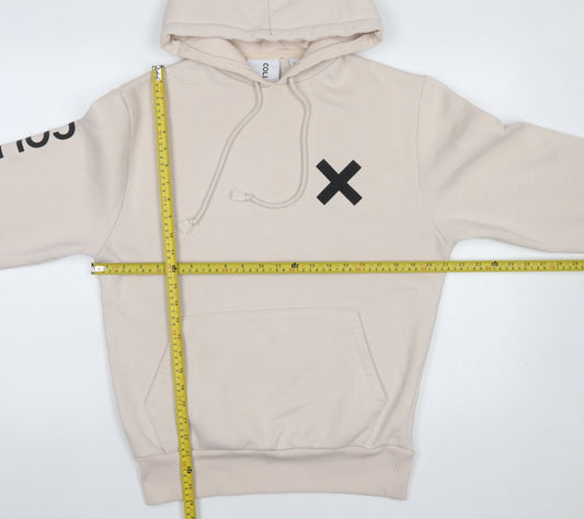 Mens UK Size XS COLLUSION Beige Pullover Hoodie