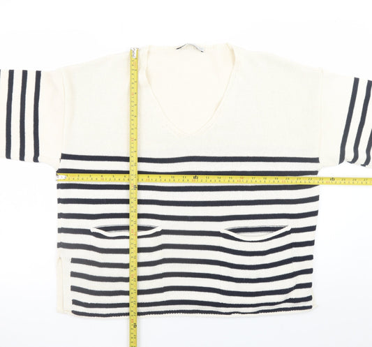 Womens UK Size 8 Zara Ivory Pullover Jumper