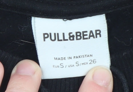 Womens UK Size S Pull&Bear Black Pullover Sweatshirt