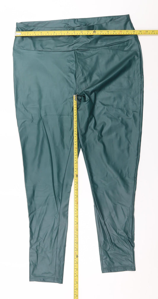 Womens UK Size XL Primark Slim Fit Leggings Green Trousers