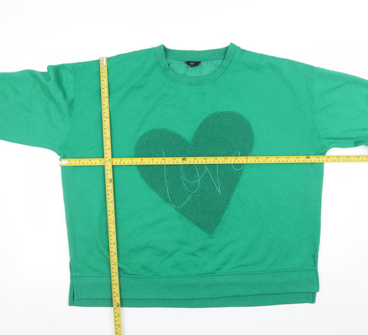Womens UK Size 18 M&Co Green Pullover Sweatshirt