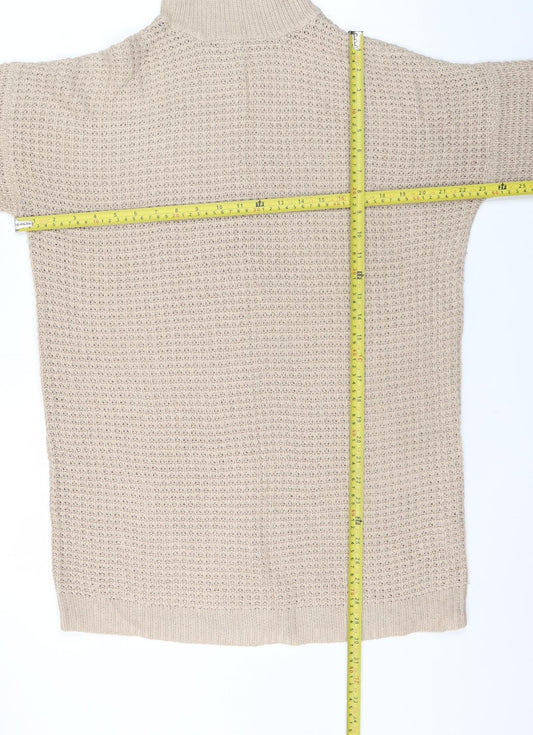 Missguided Women’s Beige Roll Neck Chunky Knit Jumper Size 10/12