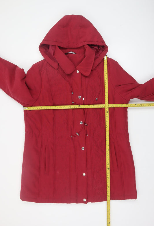 Womens UK Size 16 Bonmarché Red Parka Coat