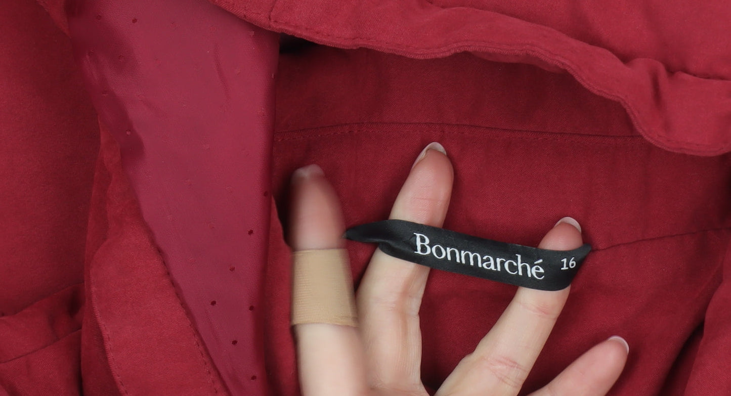 Womens UK Size 16 Bonmarché Red Parka Coat