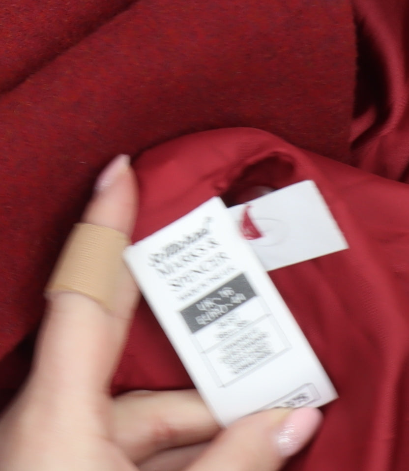 Womens UK Size 14 Marks and Spencer Red Overcoat