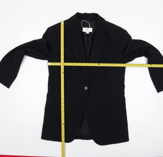 Marks and Spencer Women Black Size 8 Single-Breasted Blazer Jacket