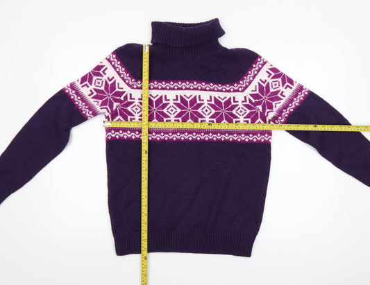 Womens UK Size M Lands' End Purple Pullover Jumper